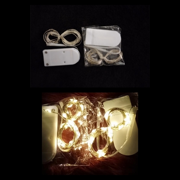 2 7ft 20LED Fairy String Lights w Silver Copper Wire, Warm White Battery powered - Picture 4 of 4